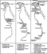 Map of the main sites of Predynastic Egypt