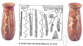 London, UC 15339 C-ware beaker (photos from: http://www.petrie.ucl.ac.uk/digital_egypt/  - drawing from: B. Williams, 'Decorated pottery and the Art of Naqada III', 1988, fig. 36)