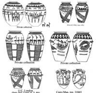 Modern forged decorations on Egyptian predynastic (Naqada II) pottery