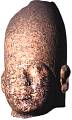 Pink Granite colossal head of Huni (or Khufu) in N.Y. Brooklyn Museum 46.167 (h. 0,543 m)