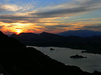 Il Lago di Gallo al tramonto visto da Letino