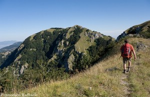 La parete dell'Accellica Nord, poco prima di raggiungere la cima sud