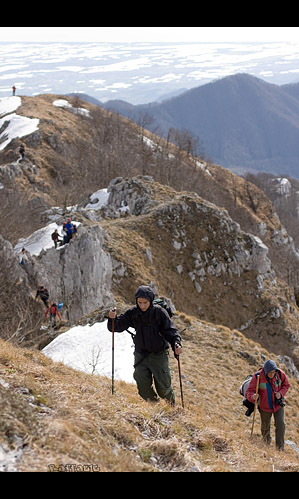 Maurizio, Michele e il resto del gruppo Lerka Minerka, quasi in cima sud