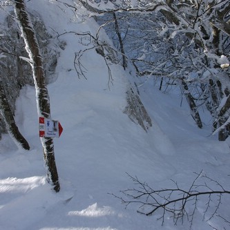 Inizio tratto attrezzato della Pettinessa (Ferrata "Francesco Raso")