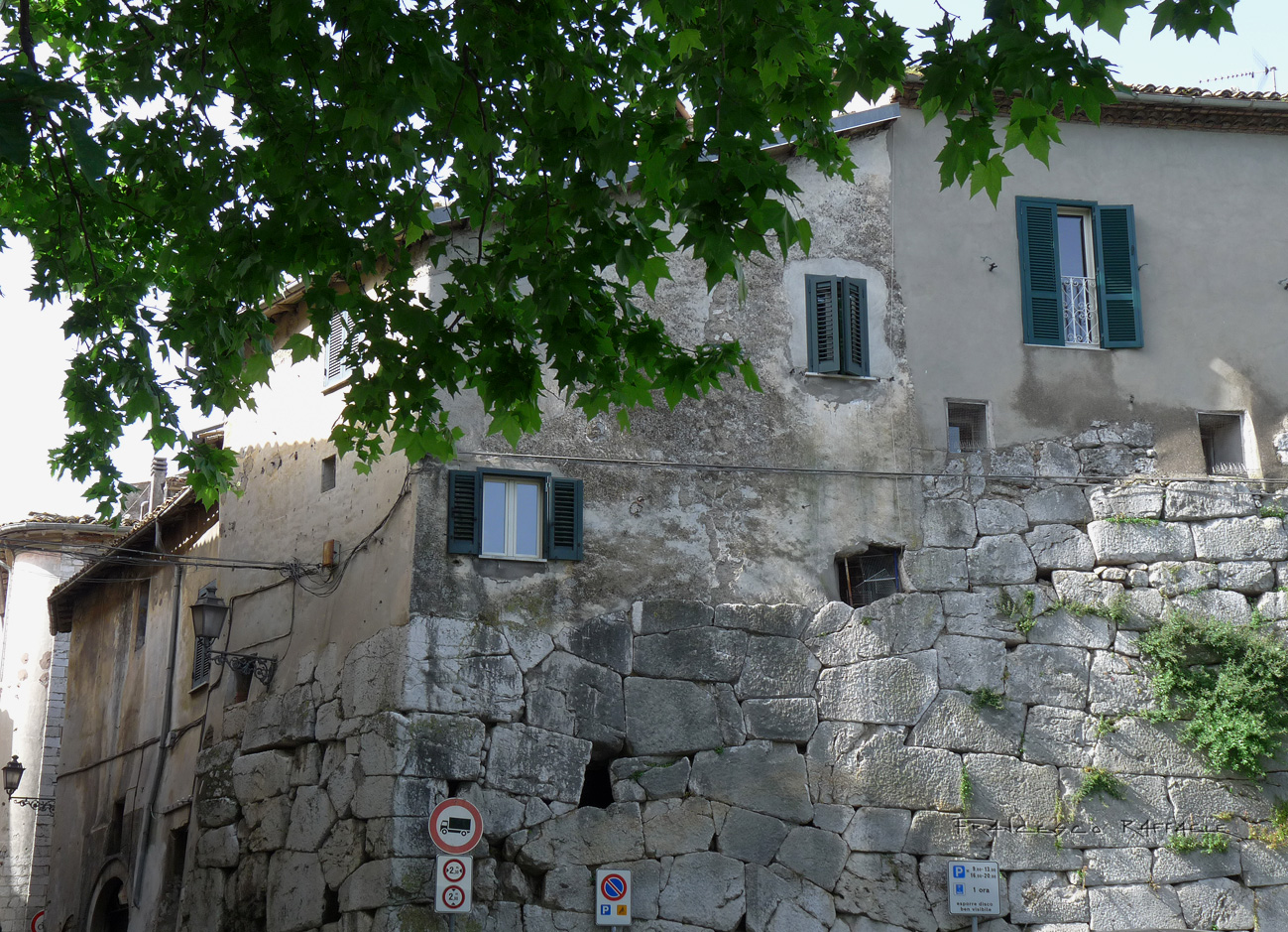 ALATRI: Tratto della cinta muraria in blocchi poligonali (clicca x B/N)