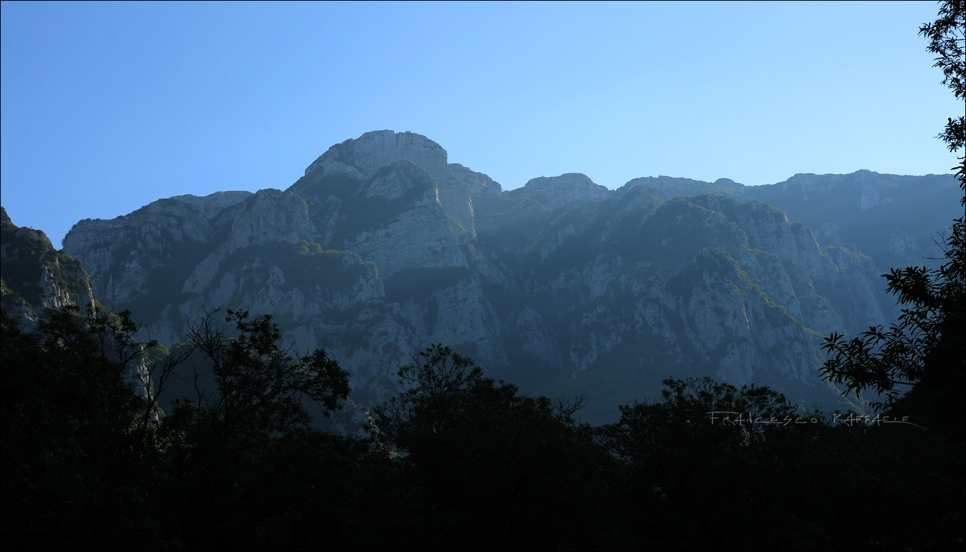 Il Terminio visto da W, con al centro il Vallone del Carpino