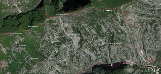 Parte della traccia Liscia del Monaco - Cima della Stretta